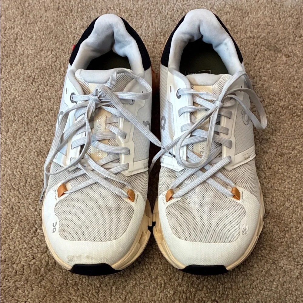 On Running Sneakers in White and Orange size 8